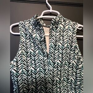 Sleeveless Green Patterned Top